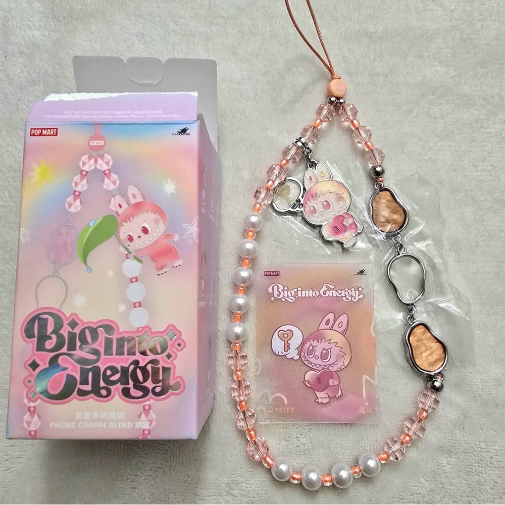 Bigmo Energy Phone Charm with Pink and Silver Accents